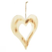 tételeket Dekoratív szív fa dekoratív szív szívben égetett natúr 25x25cm