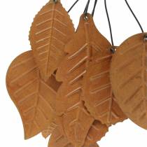 Deco fogas őszi levelek patina fém H25cm 2db