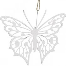 tételeket Pillangó dekoráció függő vintage fém dekoráció fehér 15×12cm 3db