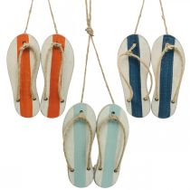 Deco papucs akasztós dekoráció tengeri narancs/kék H15cm 3db