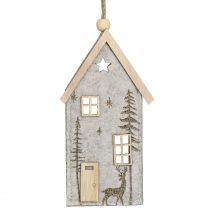 tételeket Karácsonyi díszes filc házak, bézs, 15 cm, 6 db-os szett