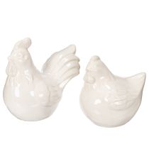 tételeket Csirkefigura, fényes mázzal, modern lakberendezésbe, 17 cm, 2 darab
