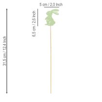 tételeket Dekoratív nyulak pálcán, mint grafikai kiegészítők asztalokra és virágtartókra, 31,5 cm, 16 darab