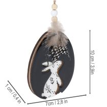 tételeket Húsvéti tojások akasztásra, fehér és fekete, 10 cm, 6 darab