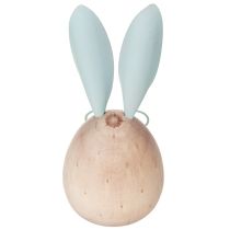 tételeket Fából készült nyuszi dekoratív figurák arcokkal, játékos kiegészítők asztalokra és polcokra, 14 cm, 3 darab