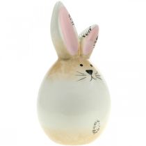 tételeket Húsvéti nyuszi kerámia fehér tojás dekoratív figura nyúl Ø6cm H11,5cm