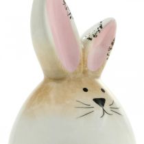 Húsvéti nyuszi kerámia fehér tojás dekoratív figura nyúl Ø6cm H11,5cm