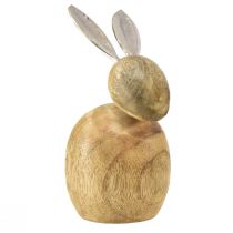 Nyuszik dekoráció fa fém ezüst húsvéti 12,5x14x16,5cm