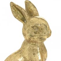 Nyuszi arany dekoráció ülő antik megjelenés Húsvéti nyuszi H12,5cm 2db