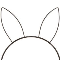 tételeket Nyúl Dekorációs Gyűrű Fém Fa Natúr Fekete Ø20cm 2db