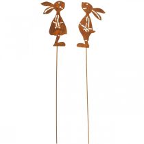 tételeket Kerti dekoráció rozsda nyúl díszdugó húsvéti 8×16cm 2db (1 pár)