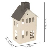 tételeket Dekoratív fémház kéménysel és ablakkal, 24 cm