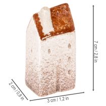 tételeket Dekoratív kerámia házikó szett, miniatűr álló házak, 7 cm, 3 darabos