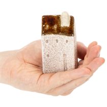 tételeket Dekoratív kerámia miniatűr házak szett, asztaldísz, 9 cm, 3 darabos