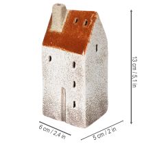 tételeket Kerámia ház dekoráció kéménnyel, mécsesház, ősz és tél, 13cm, 2 darab
