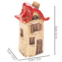tételeket Kerámia Ház Dekorációs Szett Kis Házak Piros Tetővel 8cm 2db