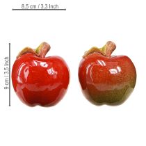 tételeket Őszi dekoráció kerámia alma asztaldísz piros zöld M9cm 2 db