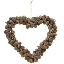 tételeket Szívdísz kúp szív égerfa kúp fehérre meszelt 24cm