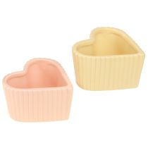 tételeket Szív kerámia dekoráció fényes narancssárga 11×10×6 cm 6 db