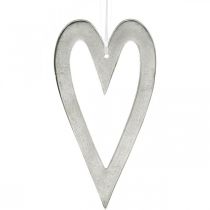 Dekoratív szív ezüst alumínium esküvői dekoráció felakasztására 22 × 12 cm