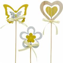 Dekoratív dugó pillangó virág és szív, tavaszi dekoráció, virágdugó, Valentin napi 9db