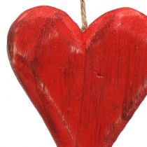Akasztható fa szívek piros, fehér 11,5cm 4db