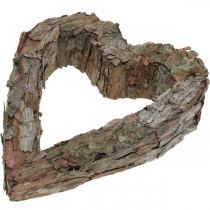 Deco szív nyitott fenyőkéreg őszi dekoráció sírdísz 30 × 24cm