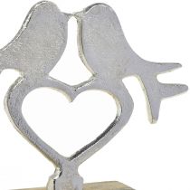 tételeket Elhelyezhető szívdísz madárdekorációval esküvői 16,5cm × 19,5cm
