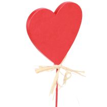 tételeket Szívdugó fa piros dekoratív szívek katicabogarakkal 6cm 16 db