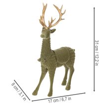 tételeket Dekoratív szarvas állófigura, agancsokkal díszítve, 31 cm