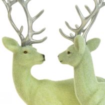 tételeket Deer Deco Rénszarvas Zöld Szürke Borjú Flocked 20 cm 2 db-os készlet