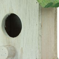 tételeket Függesztett madárház fa zöld fehér 14,5×7,5×17,5 cm