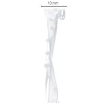tételeket Esküvői dekorációs organza szalag fehér 10mm x 5m szívekkel és gyöngyökkel