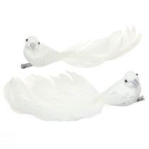 tételeket Esküvői dekorációs galambok galambpárként klipszes fehér 22cm 2 db
