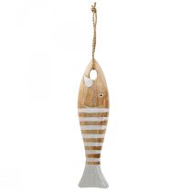 Fából készült hal dekoráció tengeri hal medál fa 28,5cm
