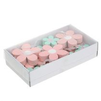 tételeket Függesztett fa virágok, elszórt díszek rózsaszín, zöld 12 db