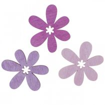 Fa virágok szétszórt dekoráció virágok fa lila/lila/rózsaszín Ø4cm 72p