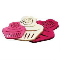 tételeket Fa cupcakes asztaldísz pasztell színű muffin születésnapi dekoráció 24db