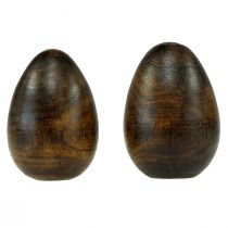 tételeket Fa tojás barna mangófa húsvéti tojás fából H9,5-10cm 2db