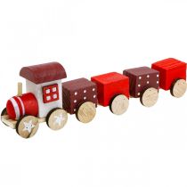 tételeket Fa vonat deco karácsonyi vonat piros L20cm H6cm 2db