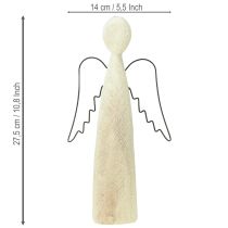 tételeket Fa angyalka, természetes őrangyal, modern fafigura, Ma 27,5 cm