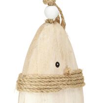 tételeket Fából készült hal dekoráció tengeri medál Paulownia fa 27cm 2db