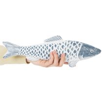 tételeket Kék és fehér fa hal, haldíszítés, faliszt, 35 cm, 1 darab