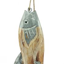 tételeket Fából készült hal ezüstszürke akasztó 5 db hal fával 15cm