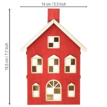 tételeket Faház dekoráció, piros és fehér színű, elemes, világítótorony, 19,5 cm