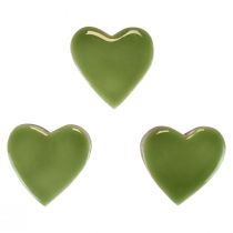 tételeket Fa szívek dekoratív szívek fa világoszöld fényes hatású 4,5cm 8db