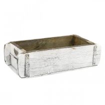 tételeket Tégla alakú, tégla doboz, fadoboz fém szerelvényekkel antik kivitelben, fehérre mosott L32cm H9cm