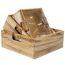 tételeket Fa doboz krétatáblával és betéttel, 3 méretben, 30 cm