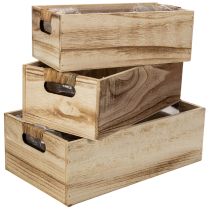tételeket Fa doboz krétatáblával feliratozáshoz, 3 db-os készlet, 36 cm