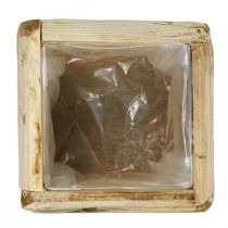 tételeket Cserepes növényláda fa virágcserép natúr 12×12×8,5cm